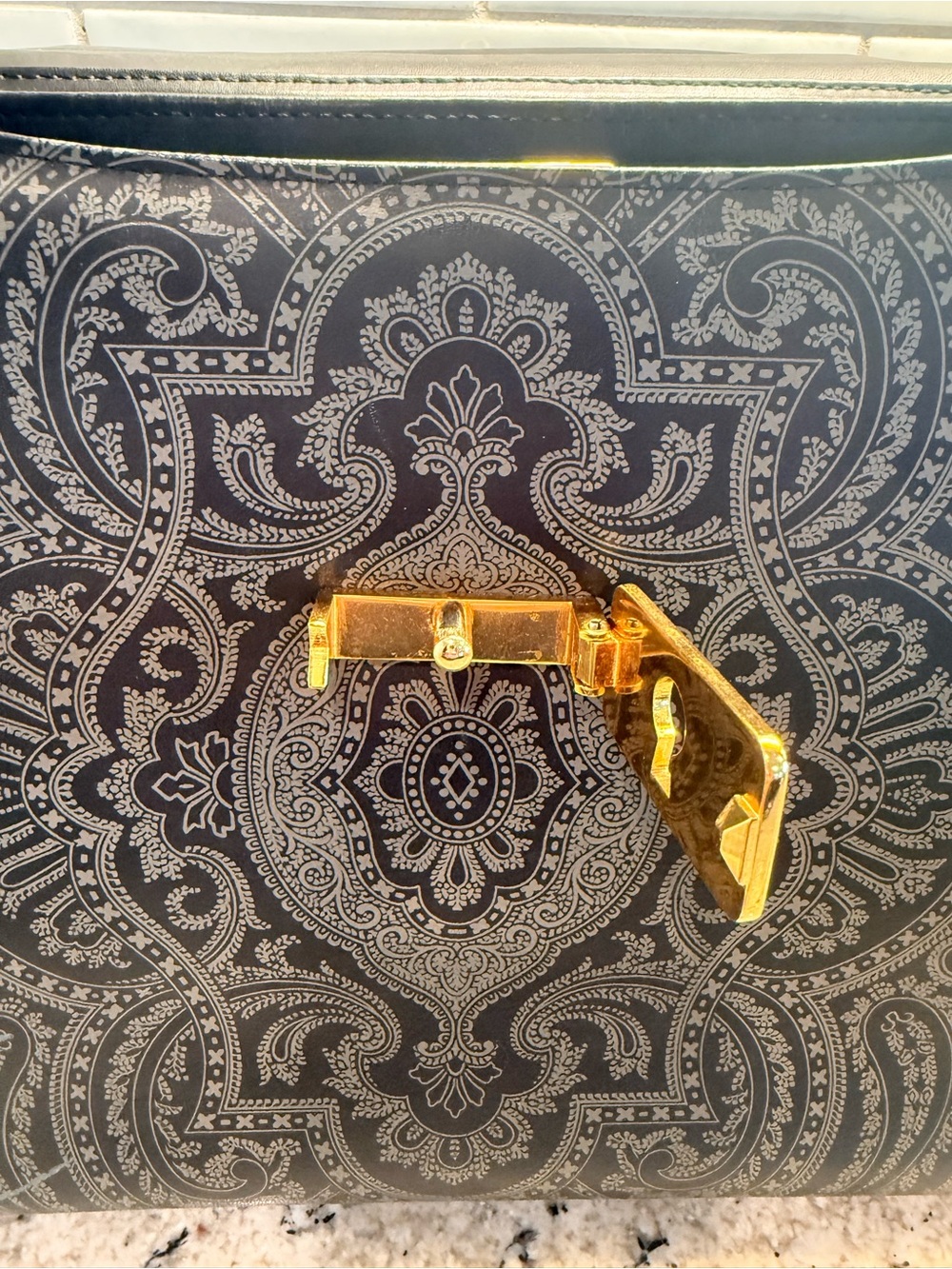 VINTAGE Valentino Garavani Archive Paisley Top Handle Satchel 2-Way Bag - Picture 5 of 10